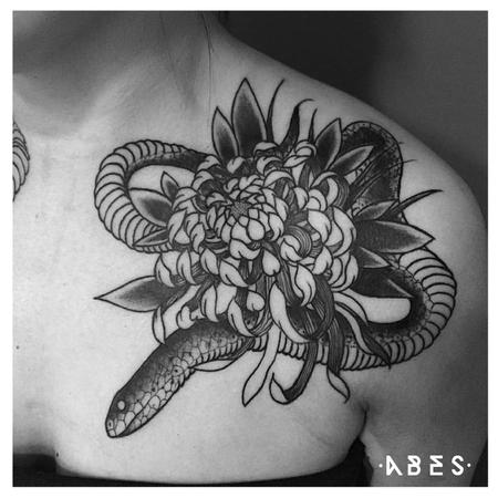 Tattoos - chrysanthemum snake - 119855